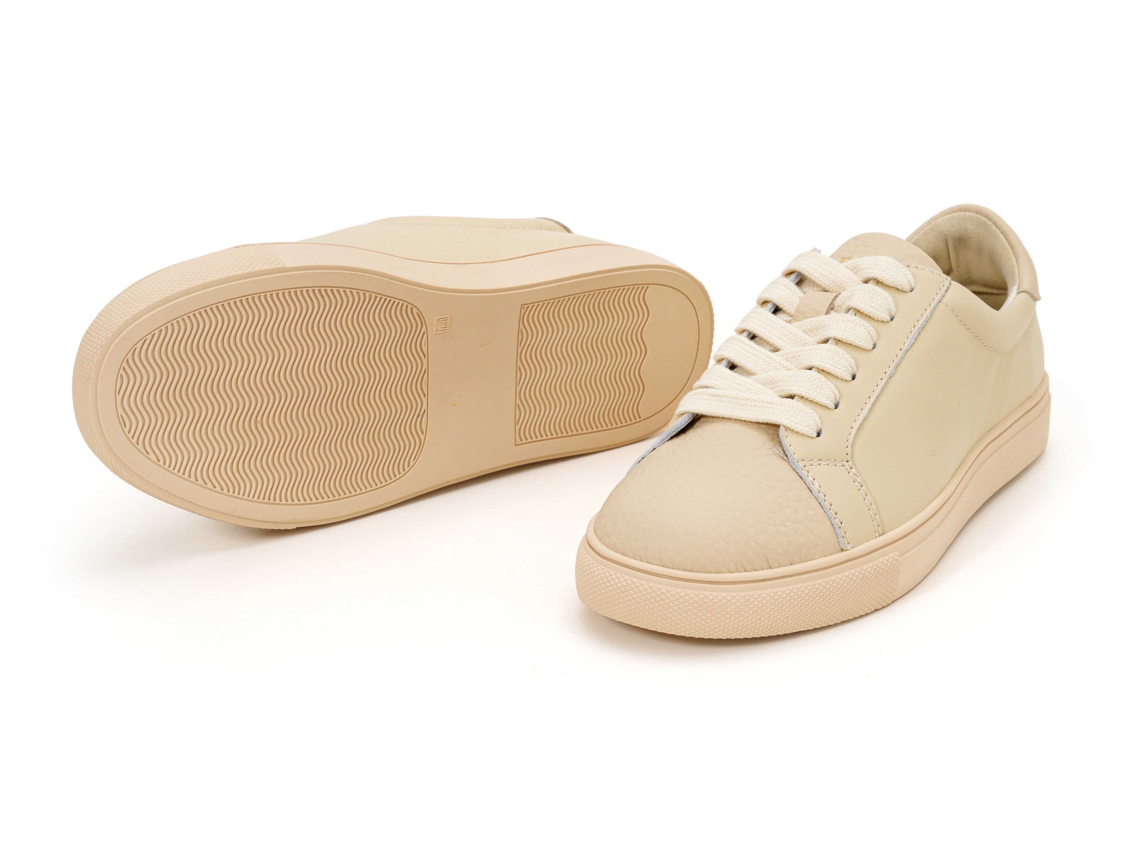 Classic Beige Leather Sneakers
