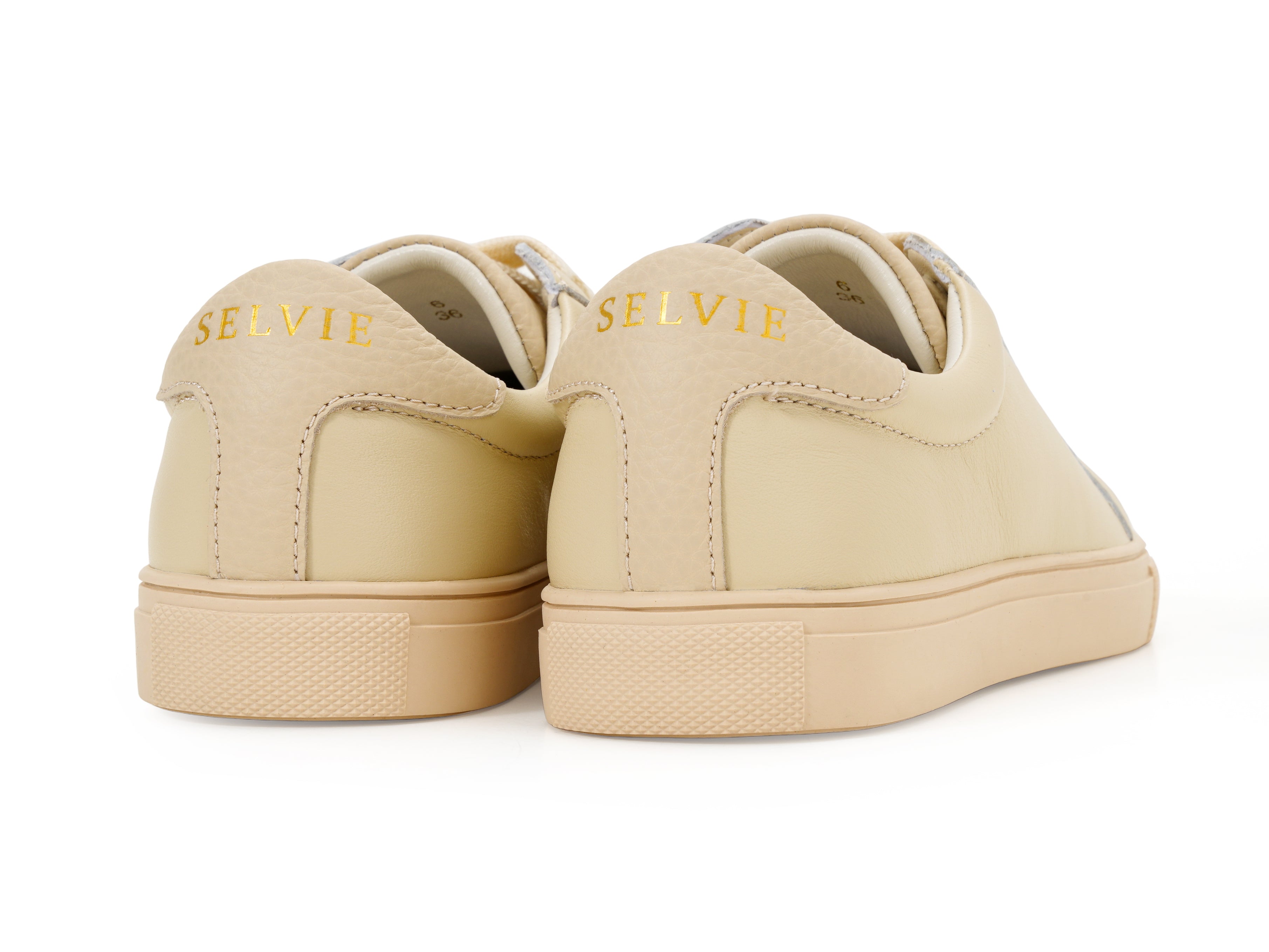 Classic Beige Leather Sneakers
