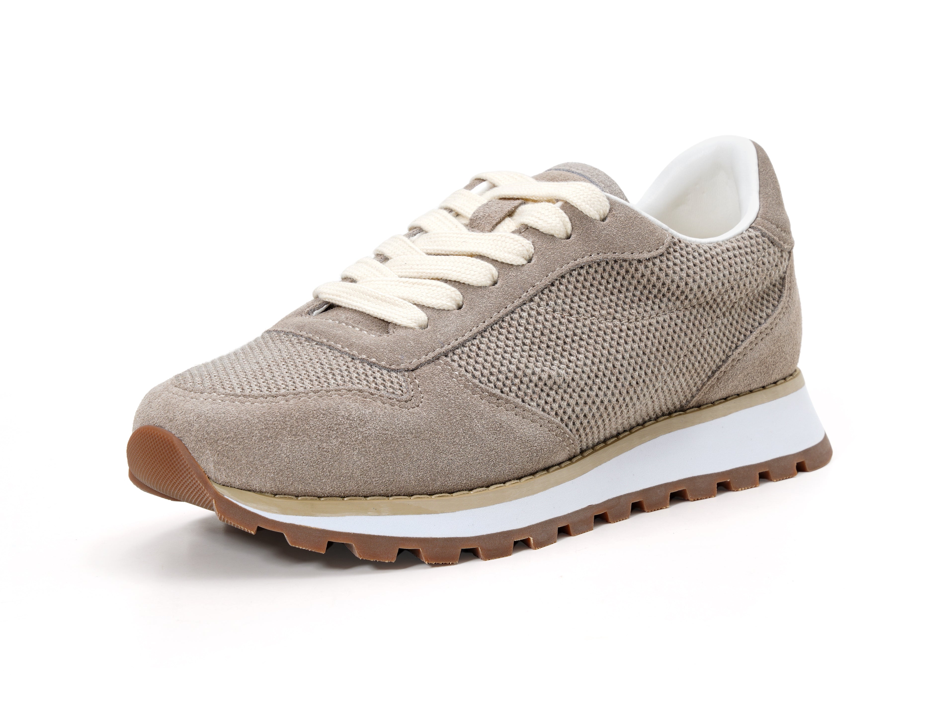 Tan Mesh Chunky Sneakers