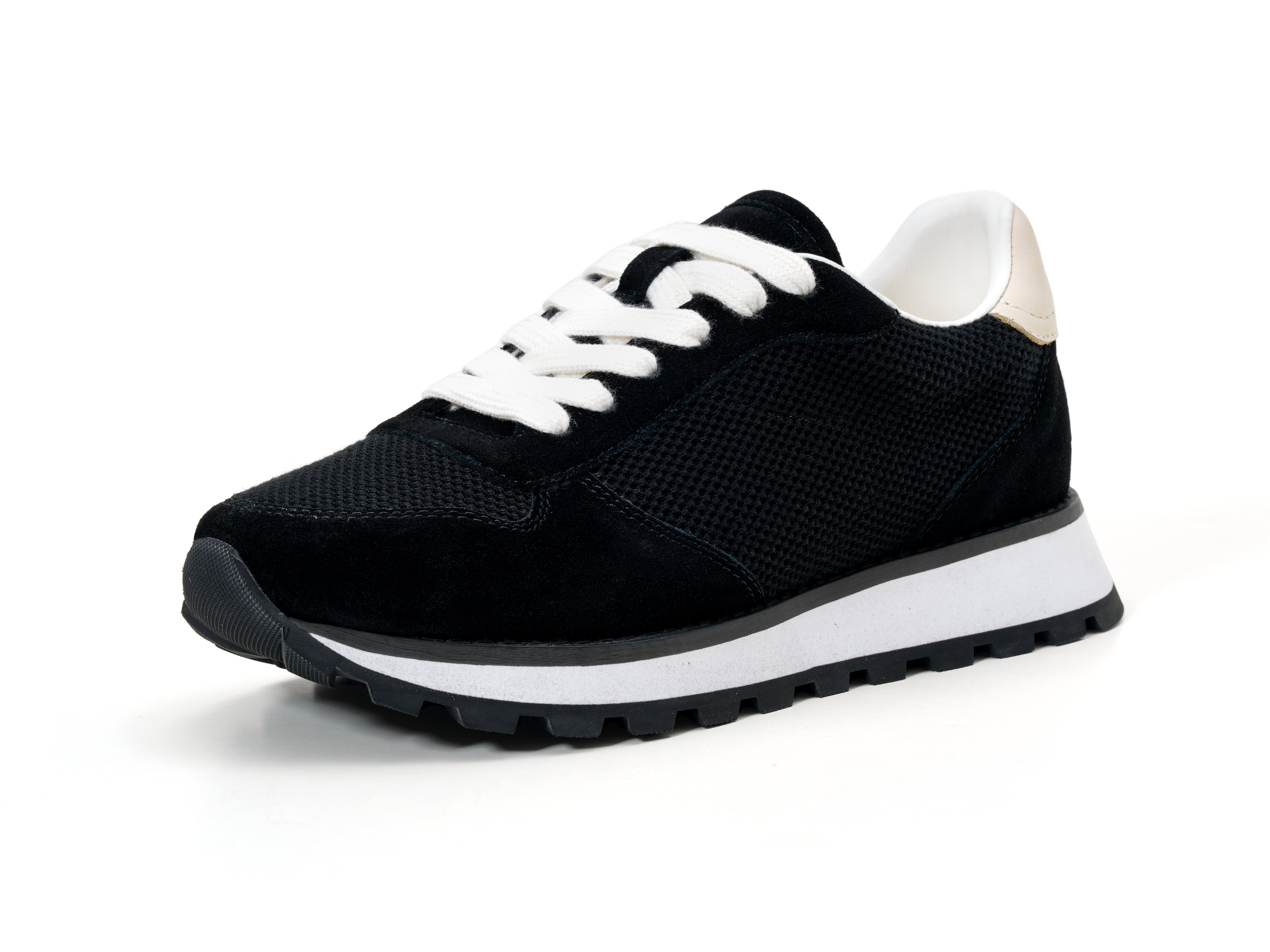 Black Mesh Chunky Sneakers