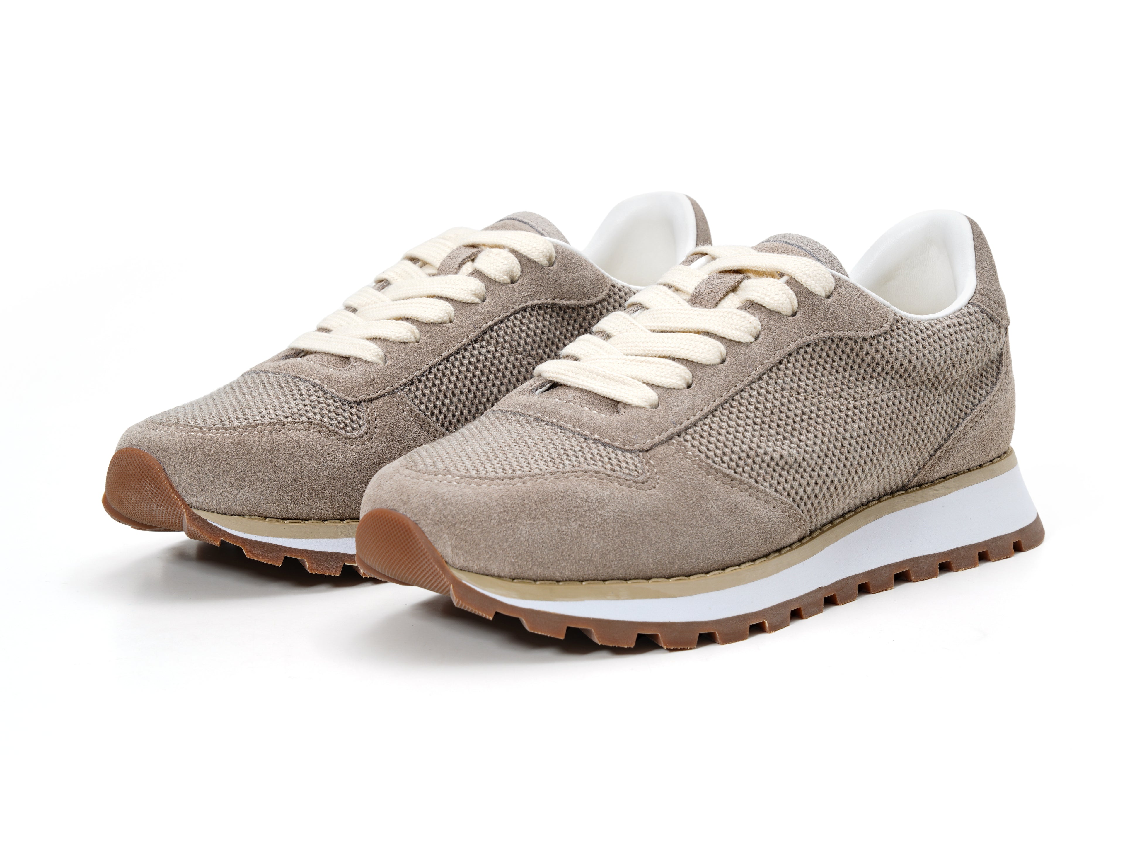 Tan Mesh Chunky Sneakers