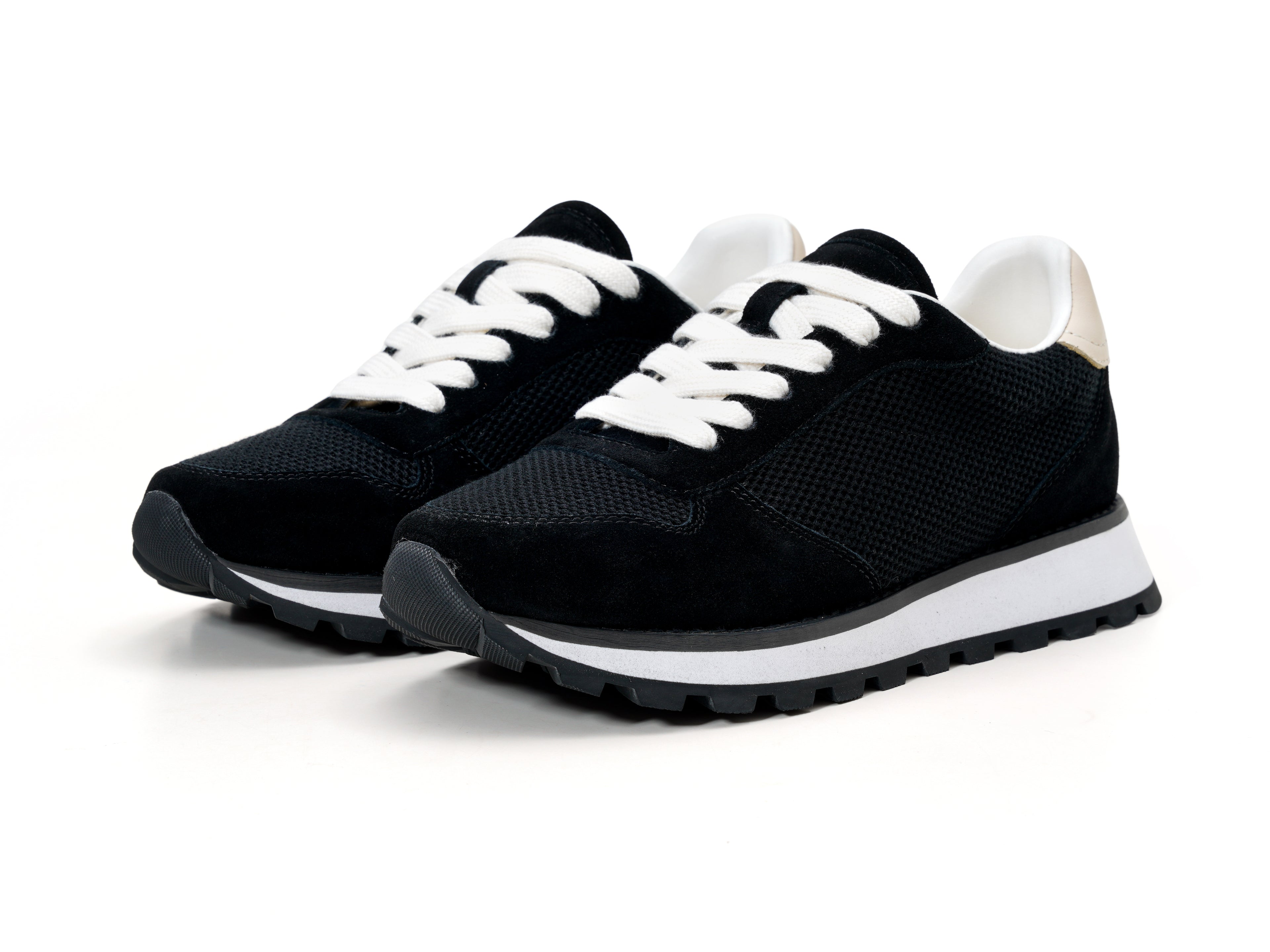 Black Mesh Chunky Sneakers
