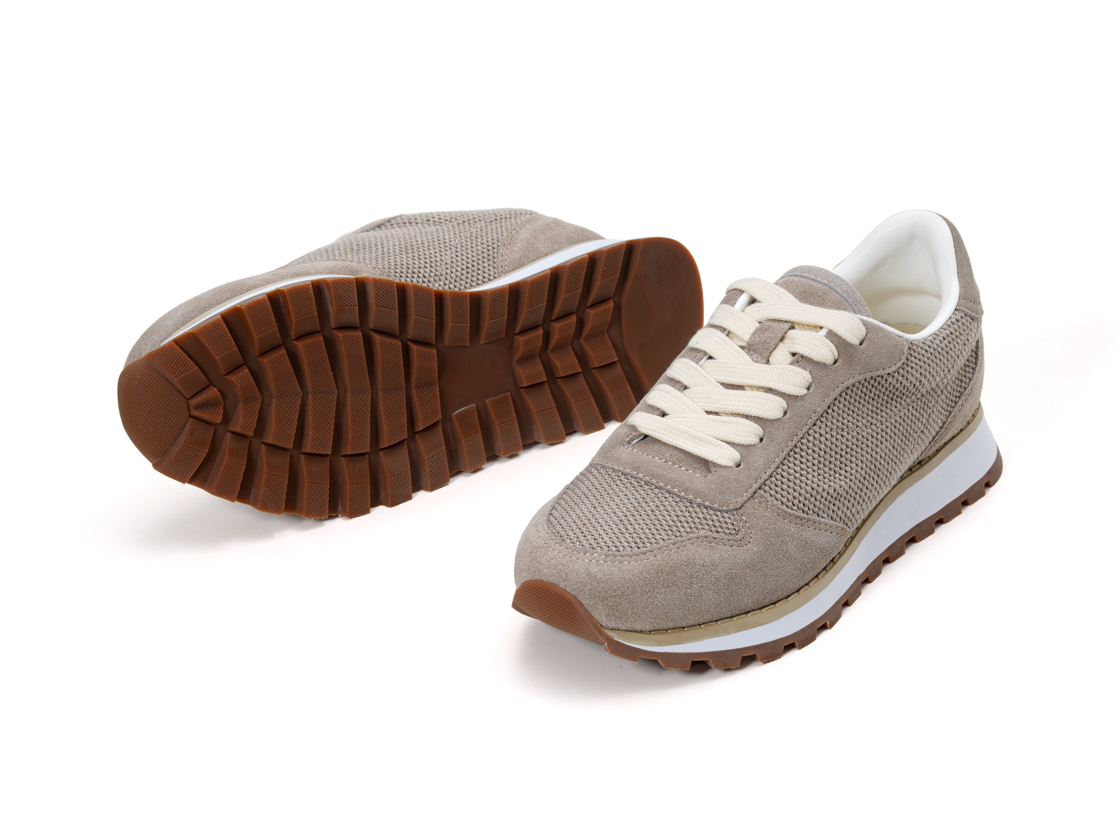 Tan Mesh Chunky Sneakers