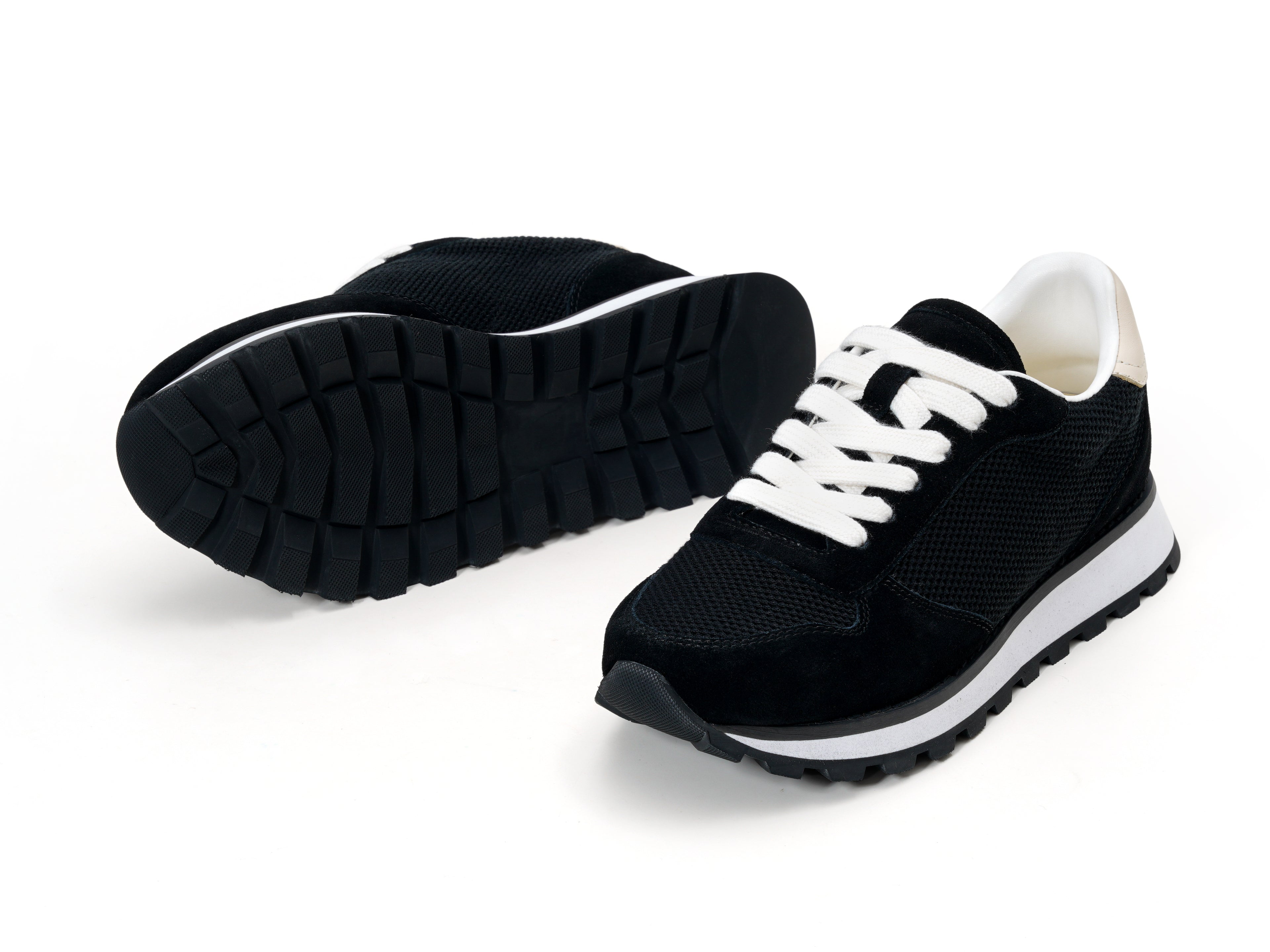 Black Mesh Chunky Sneakers