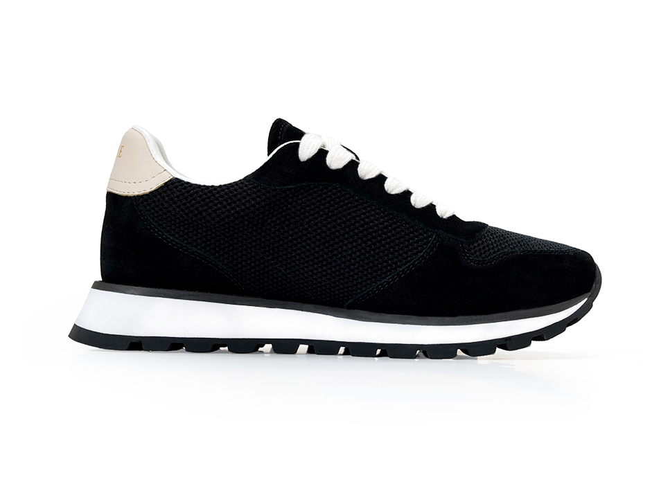 Black Mesh Chunky Sneakers