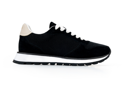 Black Mesh Chunky Sneakers