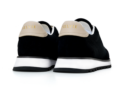 Black Mesh Chunky Sneakers
