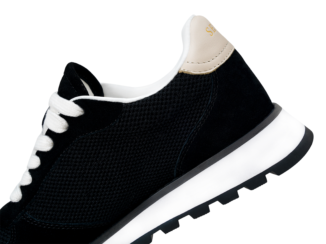 Black Mesh Chunky Sneakers