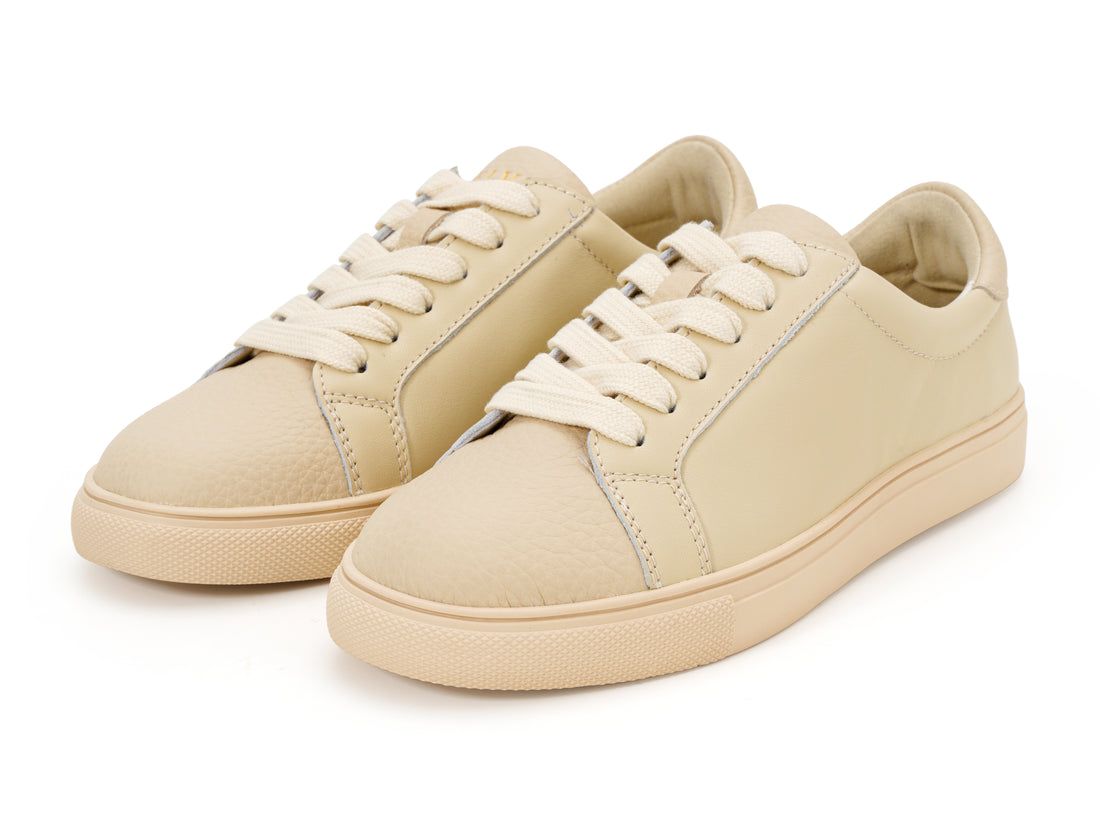 Classic Beige Leather Sneakers
