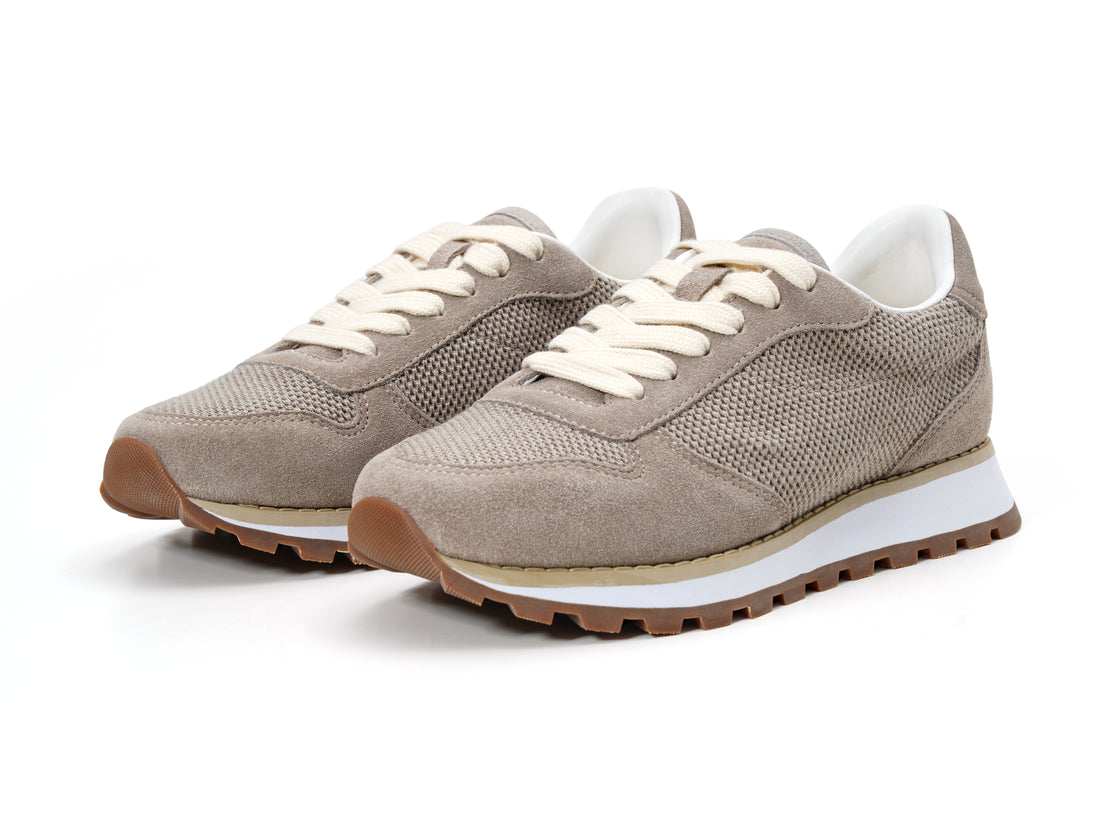 Tan Mesh Chunky Sneakers