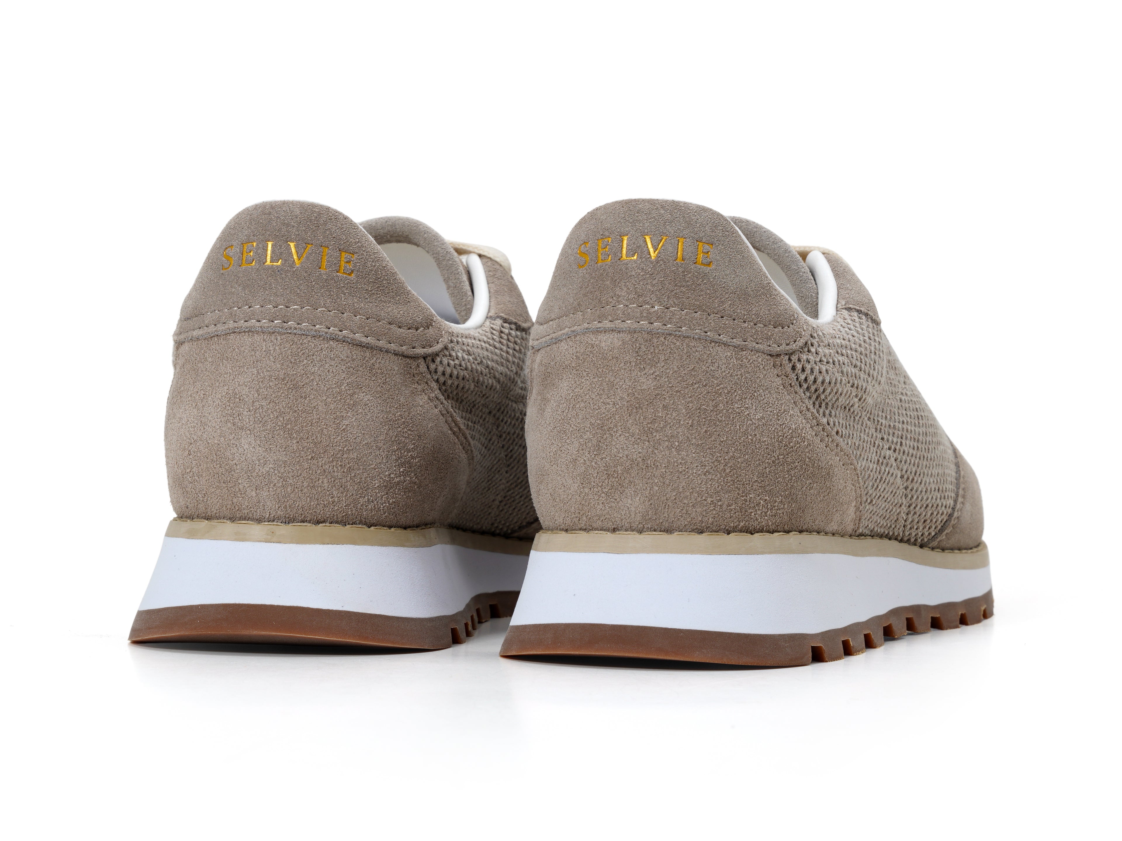 Tan Mesh Chunky Sneakers
