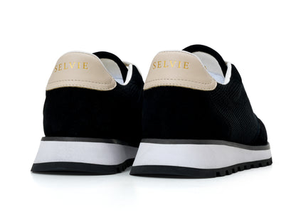 Black Mesh Chunky Sneakers
