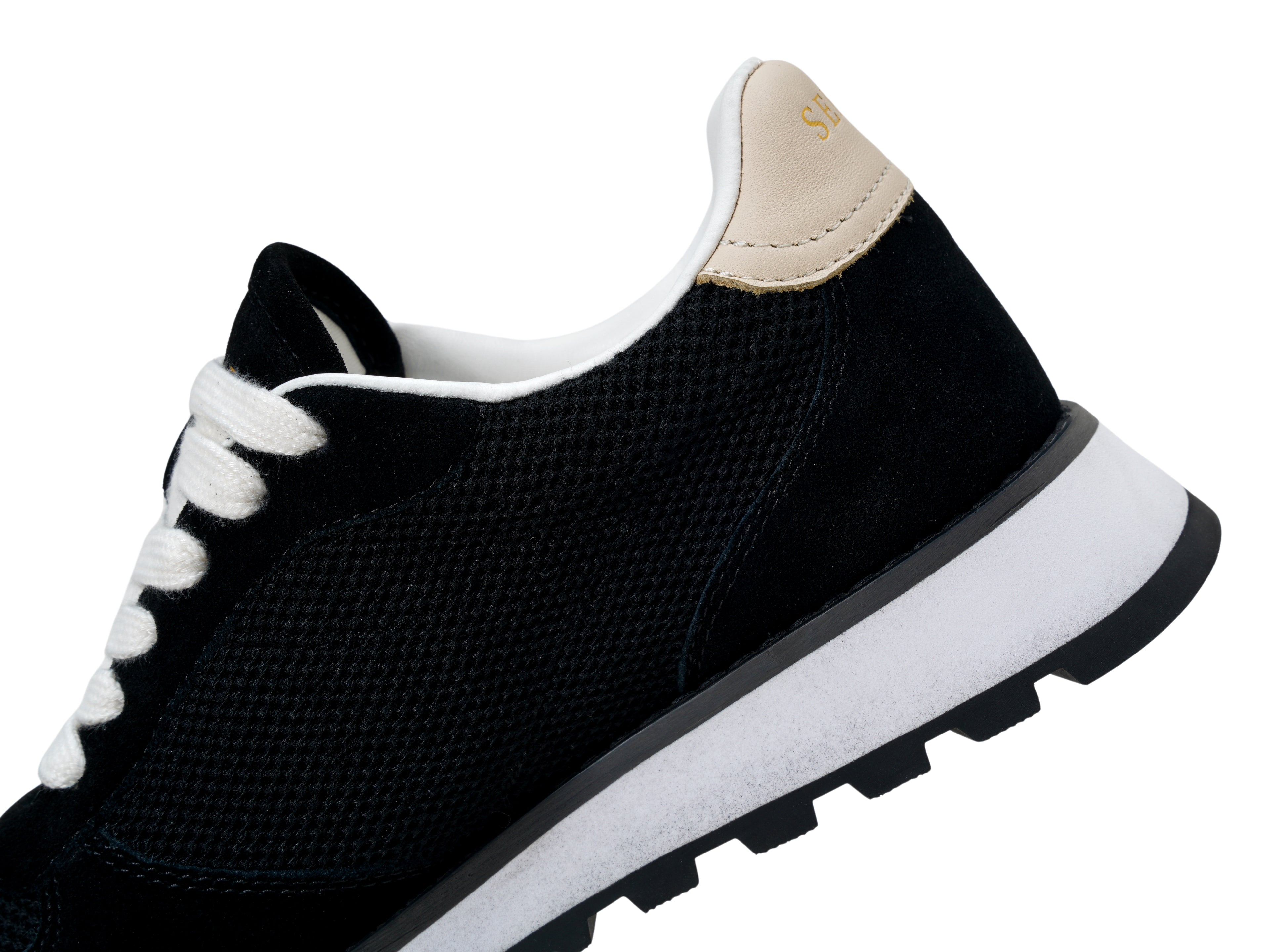 Black Mesh Chunky Sneakers