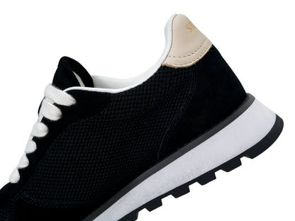 Black Mesh Chunky Sneakers